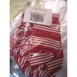 Longaberger LINER TEA BERRY RED STRIPE - New in Bag! 2700617