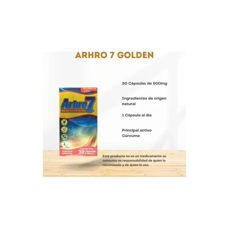 Arhro 7 Golden 30 Cápsulas Ener Green Sin Sabor
