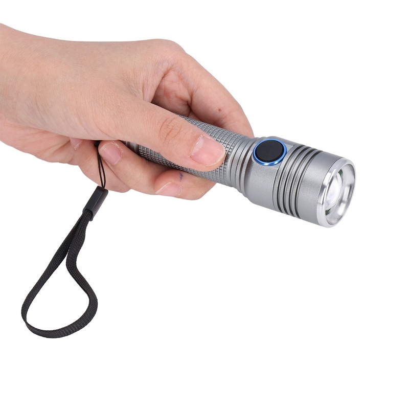 LED Flashlight Telescopic Zoom Protective Function Aluminum Alloy Barrel 2000LM