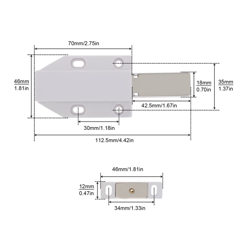 HOJLKLD Magnetic Push Latch, 2 Pack Heavy Duty Push to