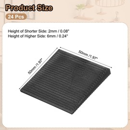 sourcing map Furniture Levelers, 24 Pcs Furniture Wedges, Black Plastic Wedges Shims, Firm and Non-Slip for Uneven Table, Dresser Legs, and DIY More Furniture (50 x 50 x 6mm)