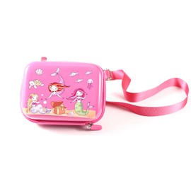 OFIKAL Kids Camera Case with Mermaid Pattern, Shoulder Bag for Children, Camera Box for Child, Portable Hard Case for Kid Shockproof Storage Box, Fits Most Kids Digital Cameras (Pink)