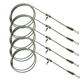 5 Pre Rigged Rig Tube Helicopter Set up Anti Tangle Fishing Tackle Accessories (Green)