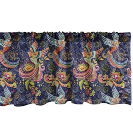 Ambesonne Surfboard Window Valance Colourful Surf Pattern Summer Travel Illustration Retro Colours Curtain Valance for Kitchen Bedroom Decor with Pole Pocket