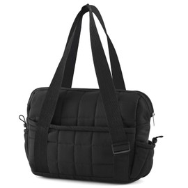 Abbylike Quilted Mini Gym Bag for Women Quilted Puffer Bag with Wet Compartment Waterproof Cute Tote for Women Sport or Travel