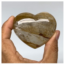 132.2g, 2.1"x2.5"x1.1", Natural Untreated Orange/Red Quartz Heart Shape Healing Crystal, Reiki Energy, Untreated Quartz Polished from Madagascar, B3479