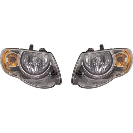 Garage-Pro Driver and Passenger Side Headlight for Chrysler Town & Country 2005-2007 Halogen With bulb(s) For Long Wheelbase (119 inches) Replaces# 4857991AD 4857990AD