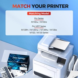 17A Toner Cartridge CF217A - Replacement for HP 17A CF217A to Compatible with Laserjet Pro M102w M130nw M130fw M130fn M102a M130a Pro MFP M130 M102 Series Printer (New Version, 4 Blacks)