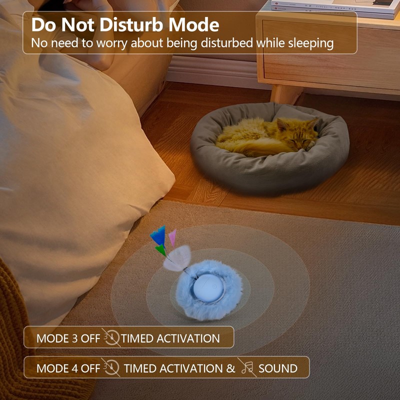 GoldenSun Interactive Cat Toys, Automatic Fast Rolling Ball in Pouch,