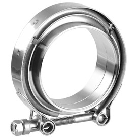 63 mm V Band Clamp Kit with Male Female Flange Stainless Steel 304, Turbo Wastegate Clamp Flange Kit Universal (V Band Clamp With Flange, 2.5 inch) (63 mm (2.5 inch))