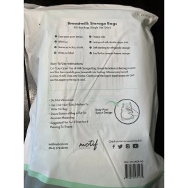 Motif Medical Breast Milk Storage Bags 8oz Single Use Bags 100 count BPA-FreeNEW