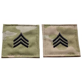 Army Rank SGT Sergeant OCP Patch 2x2 Hook & Loop - Pair