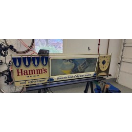 Miller Hamms beer big 3 panel motion sign reproduction backlit film art - food scene