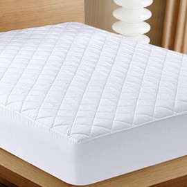 H22 Quilted Mattress Protector Extra Deep Hypoallergenic Super Soft Fitted Mattress Cover (King-30(152x200) Cm)