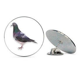 Abstract Pigeon Round Metal 0.75" Lapel Pin Hat Shirt Pin Tie Tack Pinback