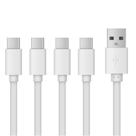 volkate USB to USB C 2A Fast Charging Cable 1 Pack, 4 in 1 USB A to Type C Charger Cord for AA Batteries, AAA Batteries, C Batteries, D Batteries, 9V Batteries Only