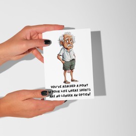 Funny Birthday Card For Men Shorts No Longer An Option Offensive Message Dad Husband Him