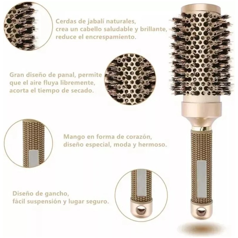 Cepillo Redondo Trmico Cermica Nano Cepillo Para Cabello