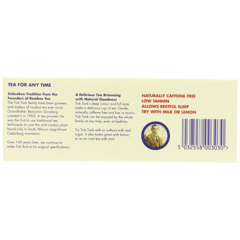 Tick Tock Organic Rooibos Tea Bags 80 Per Pack