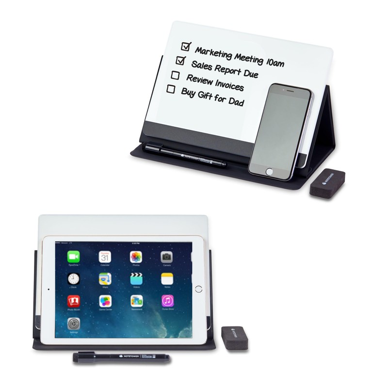 Note Tower LED Color Changing Desktop Whiteboard with Premium PU