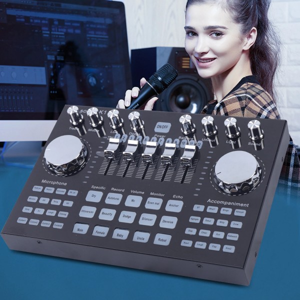 Unbranded K1 Live Sound Card Bluetooth Digital Audio Mixer For