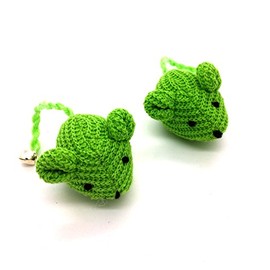 Kats'N Us Crochet Mouse Cat Toy - 2 Pk Green Color