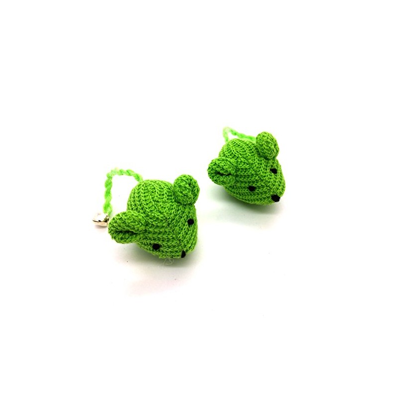 Kats'N Us Crochet Mouse Cat Toy - 2 Pk Green