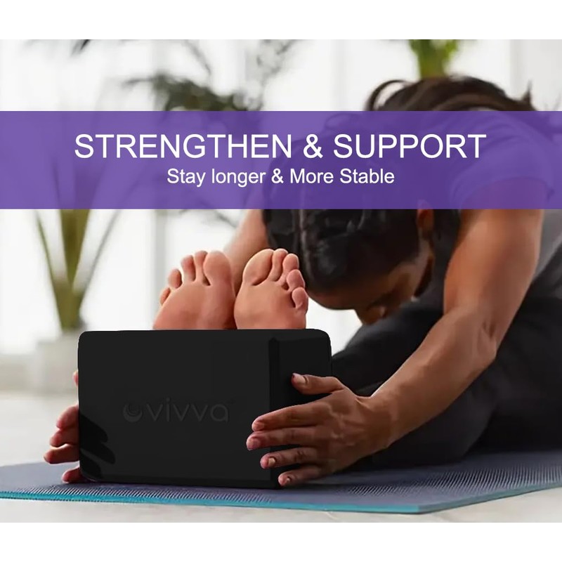 Vivva Yoga Blocks, 9"x6"x4" Yoga Blocks 2 Pack, Premium EVA