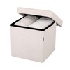 Seville Classics Cushioned Fabric Ottoman Hidden Storage Chest Footrest Chair,