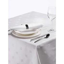 Tablecloth Ivy Leaf White - 100% Egyptian Cotton 45"x45" (115x115cm)