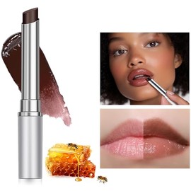 2PCS Hydrating Honey Lipstick，Sheer Tinted Lip Balm for All Skin Tones, Moisturizing Nourishing Formula with Natural Black Cherry Tint (Black + Pink)