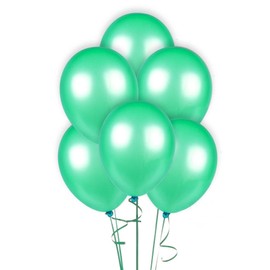 SHATCHI Metallic Colour Pearlized 12" Helium Quality Latex Balloons Birthday Wedding Anniversary Christening Christmas Communion Party Decoration Baloon, Green, 10pcs