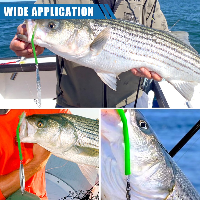 Diamond Jigs Fishing Saltwater Lures with Split Tube Tail and