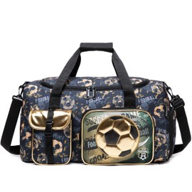 Travel Bag for Children Girls Boys Swimming Bag Kids Duffle Bag Sports Bag with Shoe Compartment Duffel Sport Carry On Weekender Kids Duffle Bag, Football.