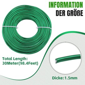 Uxney Jewellery Wire, 1.5 mm Thick Aluminium Craft Wire, Jewellery Making Wire, Metal Wire for Crafts, Aluminium Wire, Wire, DIY, Metal Crafts, Art Wires (Green, 30 Metres)