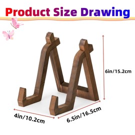 Wood Display Stand,6 Inch Plate Display Stand,Multifunctional Book Display Stand,For Decorative Picture Frame Dish Photo Plaque Platter Wood Stand Etc