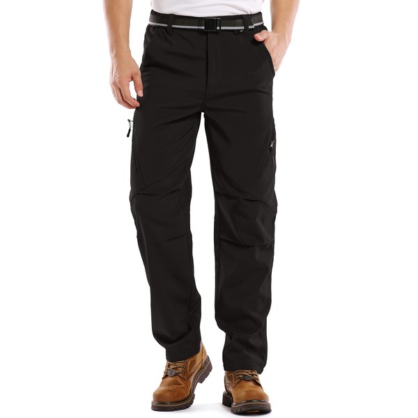 Men's Snow Ski Waterproof Fleece Lined Pants Winter Insulated Outdoor