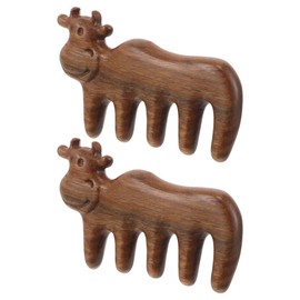 VICASKY 2pcs Sandalwood Cartoon Cow Massage Comb for Hair and Scalp Care Lightweight Wooden Scalp for Home Travel Office Promotes Relaxation and Improves Health