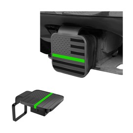 Osilly 2 Inch Trailer Hitch Cover, American Flag Tube Plug Insert Cap Fit for 2" Receivers, Car Exterior Accessories, US Patriotic Tow Hitch Cover for Most Vehicles, SUV, RV, Pickup, ATV (Black/Green)