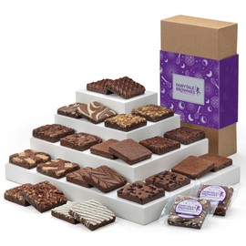 Fairytale Brownies Brownie Double Dozen Individually Wrapped Gourmet Chocolate Food Gift Basket - 3 Inch Square Full-Size Brownies - 24 Pieces - Item LF124