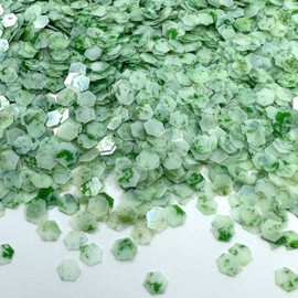 White with light green Glitter, Light Green with White Glitter For tumblers Polyester nail art confetti (4oz)