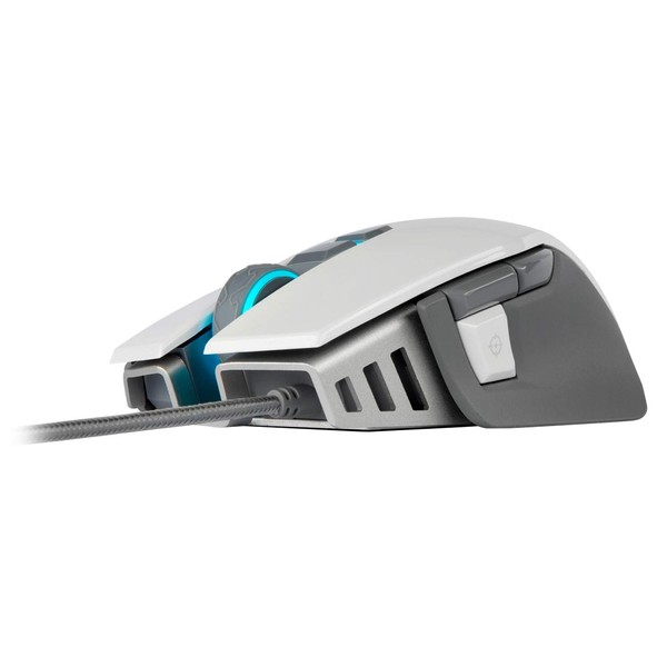 Corsair M65 Elite RGB Optical FPS Gaming Mouse (18000 DPI Optical Sensor, Adjustable Weights, 8 Programmable Buttons, 3-Zone RGB Multi-Colour Backlighting, Xbox One Compatible) - White