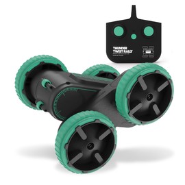 Sharper Image® Thunder Twist Rally - RC Stunt Car with Rechargeable Battery, High-Speed 360° Stunts, Double-Sided Driving, 2.4 GHz Remote Control, LED Lights, Flips & Spins Rotating Car Kids Toy Gift