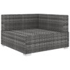 vidaXL Gray Poly Rattan Sectional Corner Chair with Cushions -