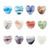 Bestewelry Pack of 24 Lampwork Heart Beads Love Heart Shape