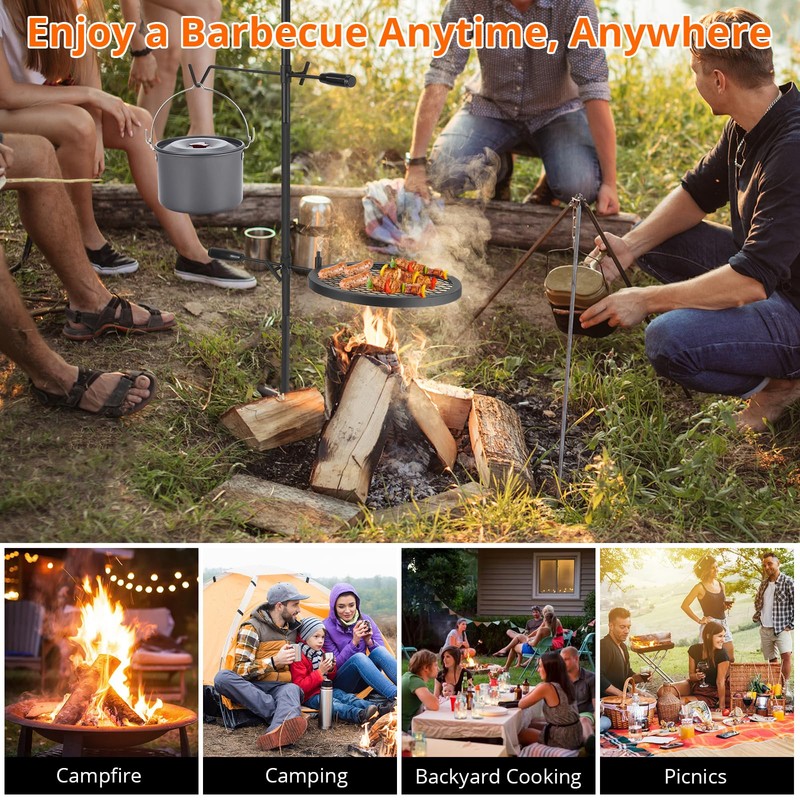 Campfire Grill Grate, 13.4 in Open Fire Grate Fire Pit,