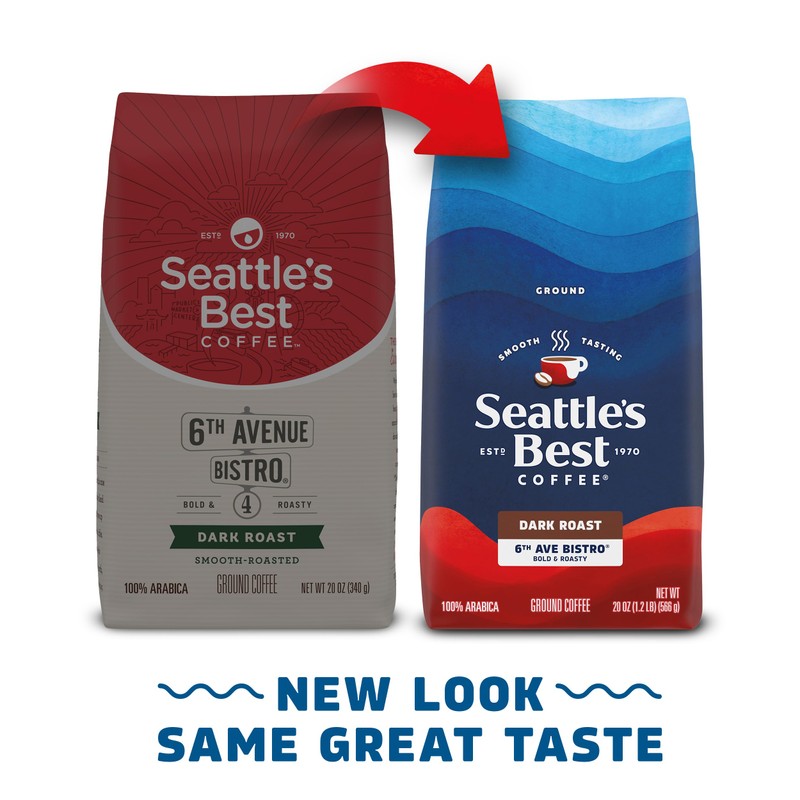 Seattle’s Best Coffee, 6th Ave Bistro, Dark Roast, Ground Coffee,