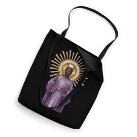 Black Jesus Shirt Face Of Jesus Cross With Crown Of Thorns Tote Bag