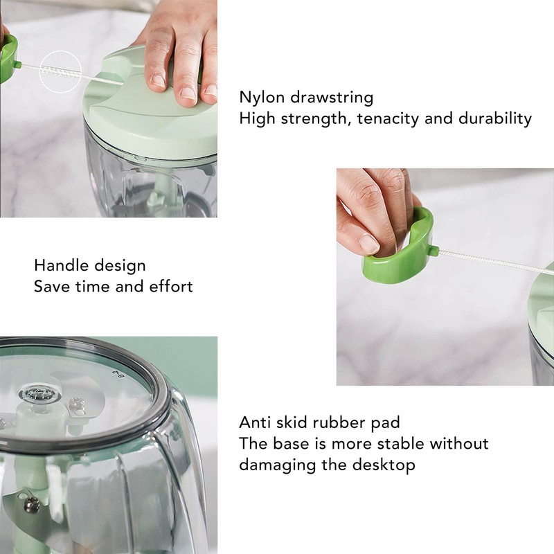 Manual Meat Grinder, Hand Vegetable Chopper with 900ml Container Box,