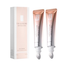TJE Under Eye Cream Caffeine, Dark Circles Under Eye Treatment with Ectoine, Anti Aging Eye Serum with Cooling Massage Roller for Under Eye Bags And Puffy Eyes, 0.5 fl. oz (2pcs)